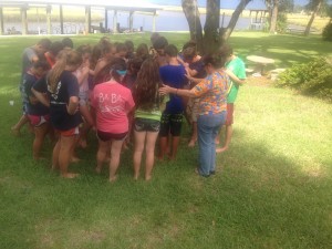 Ashlyn’s youth group gathered together during a birthday party to #prayforAshlyn