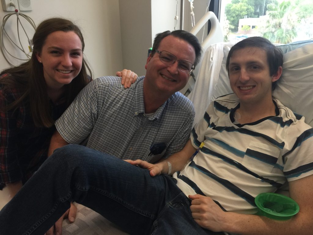 Dad and sister visit #danielkickscancer on his last chemo